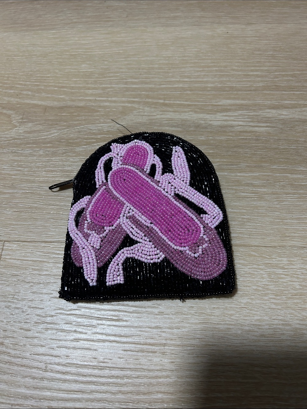 Beaded Pink Ballet Slipper Key & Card Holder